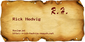 Rick Hedvig névjegykártya